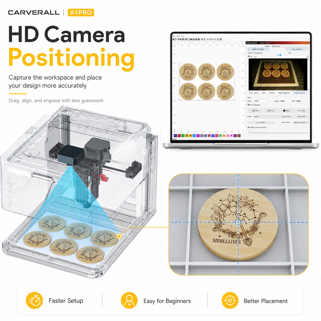 5W/10W 카메라 장착형 레이저 조각기, 1등급 안전 - Laser Engraving Software 리뷰 및 가격