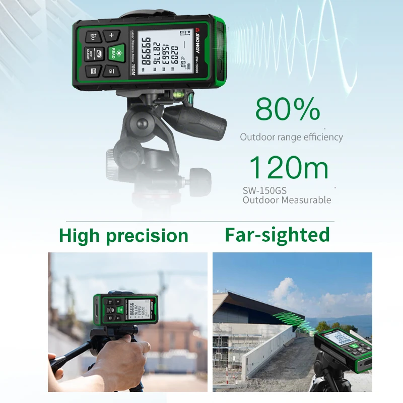 녹색 레이저 거리 측정기 디지털 거리 측정기 150m  - Industrial Laser Rangefinder 리뷰 및 가격