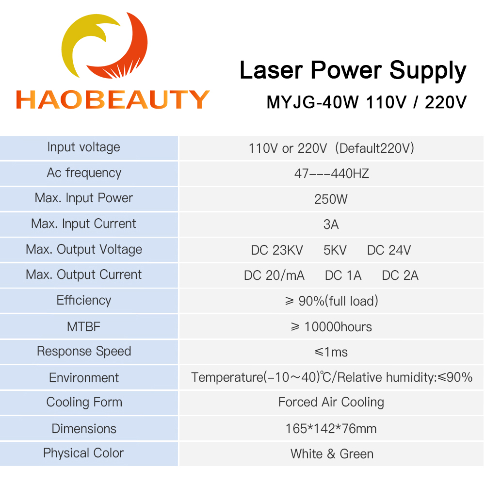 HAOBEAUTY MYJG-40 CO2 레이저 전원 공 - Laser Engraving Software 리뷰 및 가격