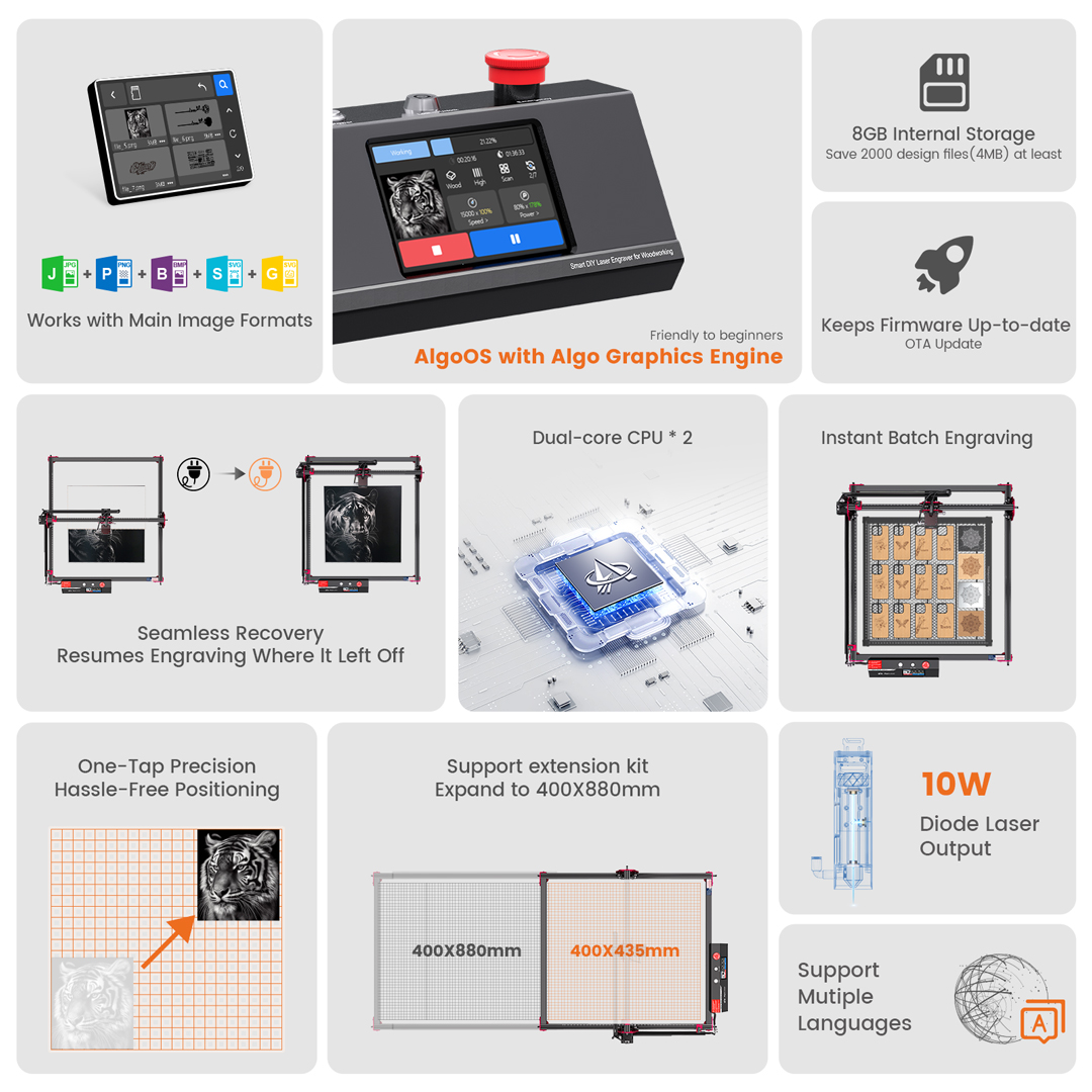 알고레이저 DIY 키트 MK2 10W 레이저 조각기 ( - Laser Engraving Software 리뷰 및 가격